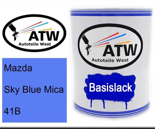 Mazda, Sky Blue Mica, 41B: 1L Lackdose, von ATW Autoteile West.